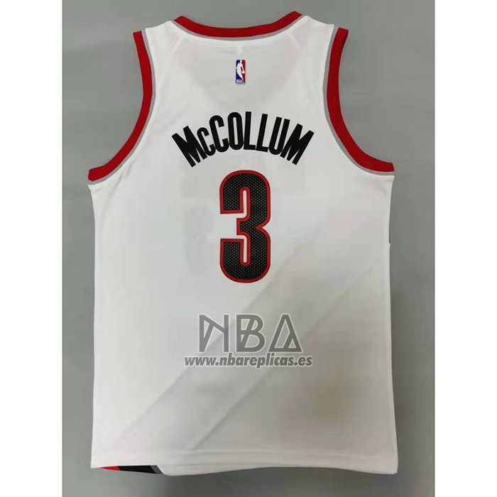 Camiseta Portland Trail Blazers C.j. McCollum NO 3 Association 2020-21 Blanco